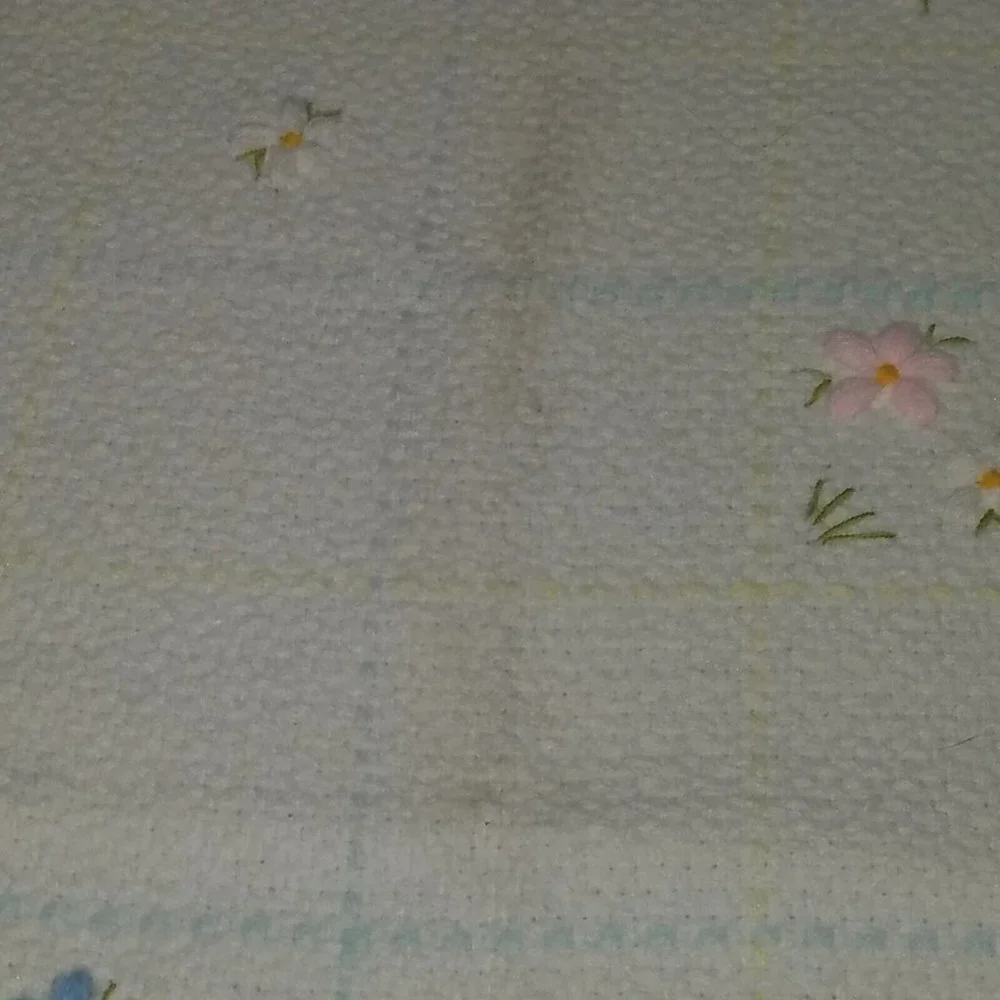 VTG NWT Knit Flowers Baby Blanket 100% Acrylic Copertina Italy Lipman's NOS Flaw
